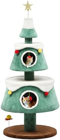 DWVO 63" Christmas Cat Tree with 2-Storey House