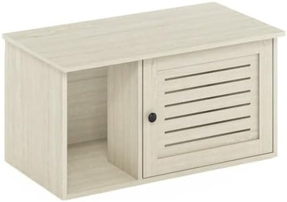Furinno PELI Farmhouse Style Cat Litter Box Enclosure, White Wash
