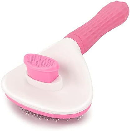 Depets Cat Brush for Shedding, Skin Friendly Self-Clean Dog Slicker Brush