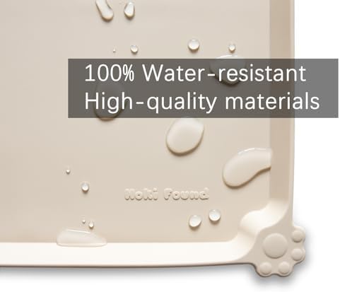 Hoki Found Large Silicone Pet Feeding Tray - Waterproof Dog Pet Cat Feeding Mat - Non Slip Pet Dog Cat Food Bowl Mats Placemat -Pet Water Mats for Carpet -Papayawhip