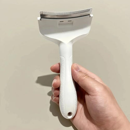 White Large Deshedding Dog Brush - V-Shape Curved Pet Comb with Dense Teeth, Effective Grooming for Shedding Control,Wonderful Gift for Big Breed Owners