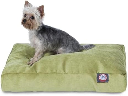Majestic Pet Shredded Memory Foam Dog Bed Medium with Removable Washable Cover – Rectangle Orthopedic Dog Bed–Durable Dog Crate Bed-Flat Dog Bed for Senior Dogs - (35x29) M - Villa - Apple