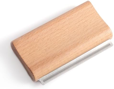 Wooden Pet Deshedding Brush, 4.3in/11cm Ergonomic Grooming Tool Gentle Haired Remover Comb for Shedding Short & Long Hair Grooming Supplies for Dog Cats Horses