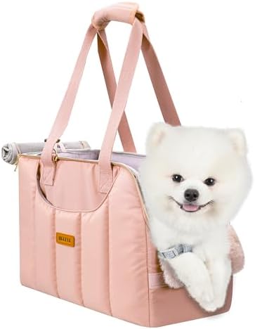 Dog Purse Carrier for Small Dogs Cats Rabbits Up to 12lbs, Lightweight Pet Sling Carriers with Crossbody Strap, Portable Puppy Soft Sided Tote Bag Carrier for Vet,Hiking,Travel Pink