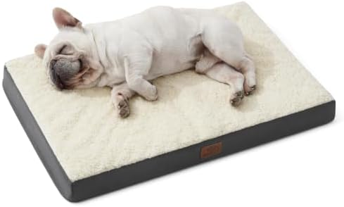 Bedsure Washable Dog Bed Medium Size Dog with Comfy Sherpa, 30x20in Grey