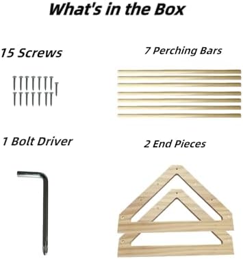 Chick Perch Chicken Coop Toys and Accessories,Chick Roosting Bar,Brooder for Baby Chicks,Strong Wooden Bird Perch. (Style 2, 14.4" x 10.7" x 6.7)
