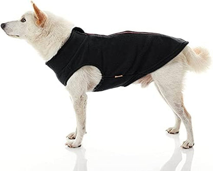 Gooby Zip-Up Fleece Dog Sweater, Black, 3X-Large