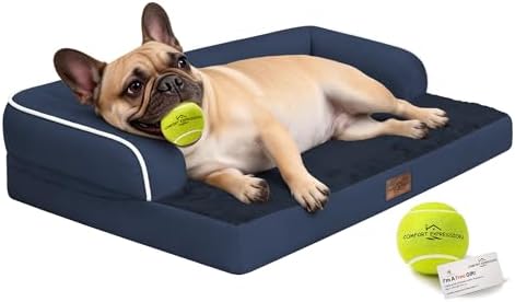 Comfort Expression Washable Dog Bed with Bolster for Medium to Large Dogs