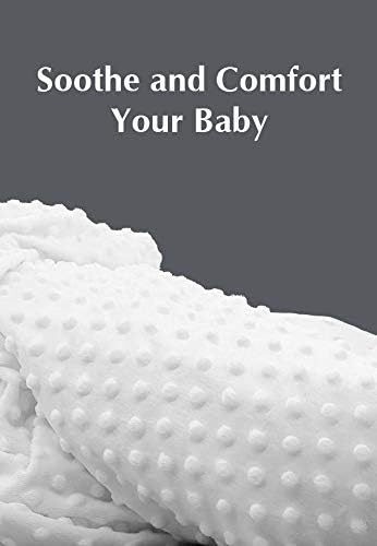 American Baby Company Heavenly Soft Chenille Receiving Blanket (30" x 40"), 2-Layer Design with Minky Dot & Silky Satin, White, for Boys and Girls