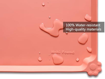 Hoki Found -Waterproof Pet Feeding Mats with High Lips - Multiple Size and Colors for Dogs, Cats & Others-BC
