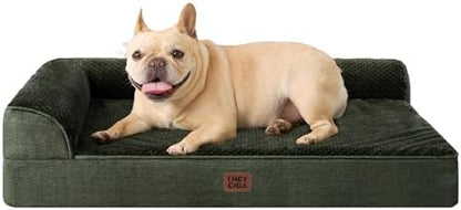 EHEYCIGA Orthopedic Dog Bed Medium Size, Memory Foam Dog Bed, Dark Green