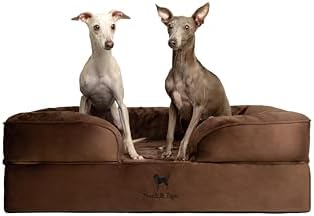 NOAH & PAW Large Dog Bed, 35x25x11 Inch, Orthopedic Dog Beds, Eggshell Memory Foam Infused with Cooling Gel, Inner Cover, Water Resistant, Machine Washable (Velvet Sofa Collection)