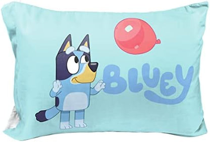Bluey Bingo Cartoon Kids Pillowcase Reversible, Teal
