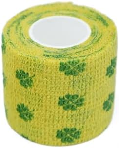 Self Adhesive Bandage Wrap Animal Cohesive Bandage Self Adherent Wrap First Aid Tape for Dogs Cats Horses Birds & Wrist Healing Ankle Sprain (2 Inch Sunshine Set 6 Rolls)