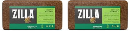 Zilla Coconut Husk Brick, Organic Bedding for Reptiles, Made with 100% Coconut Fiber, Ideal for Tropical Habitats and Egg Incubation, (Pack of 2)