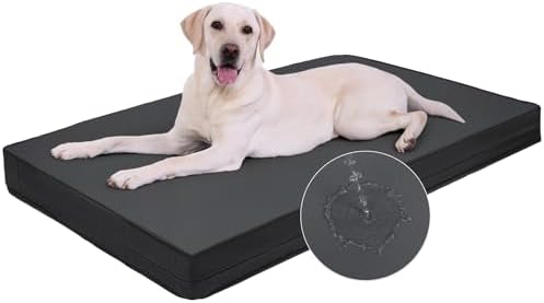 XXXL Dog Bed Waterproof Washable Wipeable Leather Large Crate d 54" Black