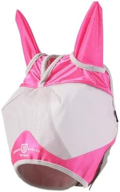 Harrison Howard Half Face Horse Fly Mask UV Protection and Breathable for Equine Use Comfortable Magenta XS