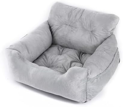 Dog Bed, Removable and Washable car Litter pet cat and Dog car Sofa Litter Suitable for Travelling. (Grey (Non-Removable))