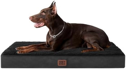 EHEYCIGA Orthopedic Dog Bed Large with Removable Washable Cover, 44IN Black
