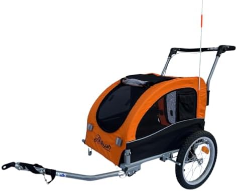 Booyah Medium Dog Stroller & Pet Bike Trailer with Suspension - Black
