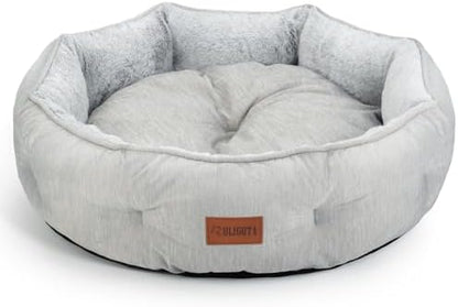 Small Dog Bed for Small Dogs, Cat Bed for Indoor Cats, Cooling Pet Bed for Puppy, Reversible Design with Cool-Touch Summer Side, Machine Washable with Non-Slip Bottom 20 Inch