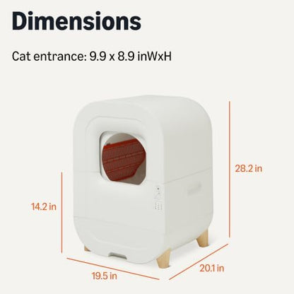 Amazon Basics Automatic Self-Cleaning Cat Litter Box with Safety Sensors, S-Shaped Screen, Odor Control, Removable Washable Liner, 15.8-Gallon, for Cats 3.3-22lb
