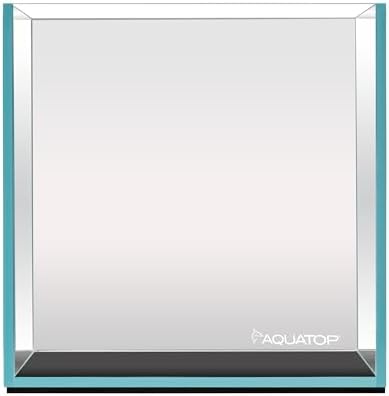 Aquatop High Clarity Low Iron Glass Cube Aquarium, 7.1 Gallon – 5mm Thick Glass – Slim Design – Ideal for Fresh & Saltwater – Desktop Tank with Silicone Sealing