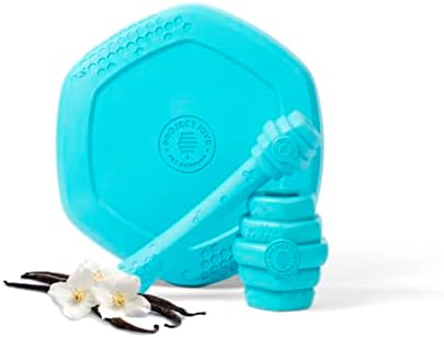 Hive Chew Toy for M/L Dogs – Blue/Soothing Vanilla Scent – Chew, Fetch, & Treat-Dispensing Enrichment Toy, Floats, Made in USA, Pairs with Hive Chew Sticks for M/L Dogs for Longer-Lasting Play