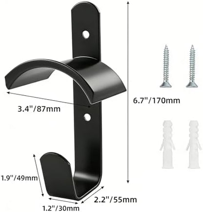 Cididu 4 Pack Horse Bridle Rack Hooks, Metal Bridle Holder Bracket Heavy Duty, Wall Mount Horse Tack Storage Harness Halter Hanger with Screws, Horse Trailer Stall Accessories for Horse Barn Tack Room