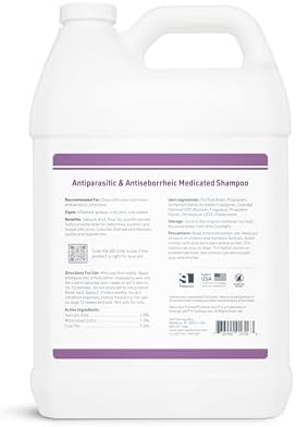 Veterinary Formula Clinical Care – Antiparasitic & Antiseborrheic Medicated Dog Shampoo – Supports Dry, Irritated Skin and Helps Soothe Occasional Itchy Spots – 1 Gallon