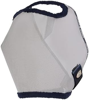 Harrison Howard All Round Mesh Horse Fly Mask UV Protective with Fleece Padded Edging Grey S