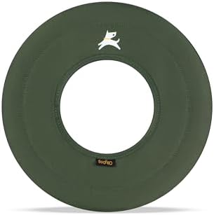 OllyDog Super Flyer Dog Flying Disc – Floating Fetch Toy for Water Play, Soft Eco-Friendly Recycled Fabric, Gentle on Teeth, 11" for Medium & Large Dogs (Winter Moss, 11")
