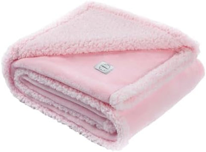 Waterproof Dog Blanket 85x85in Pet Sherpa Fleece Bed Covers Reversible Fluffy Pink Puppy Blankets Leakproof Sofa Couch Washable Cover Cat Pet Blankets for Warm-XXL