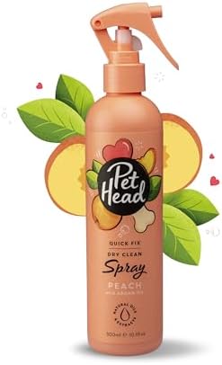 Pet Head Quick Fix Dog Dry Clean Spray | Peach Scent | 10.1 fl. oz.