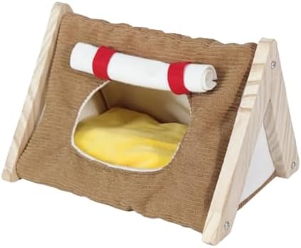 Guinea Pig Bed House Cages Accessories Hiding Place Cave Guinea Pig Hideout for Winter Sleeping Playing Chinchilla Hedgehogs, Brown
