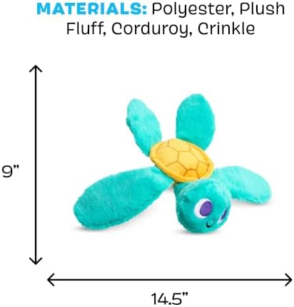 BarkBox Stevie Sea Turtle Dog Toy - Extra Small to Small Dogs