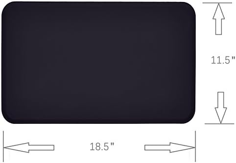 Amazon Basics Waterproof Anti-Slip Silicone Cat & Dog Food Mat, Pet Mats with Raised Edges for Food and Water Bowl to Protect Floors, 18.5 x 11.5 Inches, Black, Solid - Pack of 2
