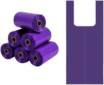 Purple T-Shirt Poop Bags with Easy-Tie Handles(90 Count)