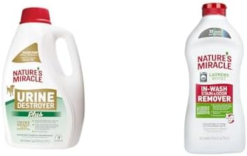 Nature's Miracle Dog Urine Destroyer Plus Enzymatic Formula, Laundry Boost in-Wash Stain & Odor Remover Additive, 1 gal & 32 oz
