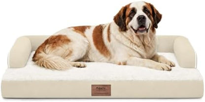 MEKIY Orthopedic Waterproof Jumbo Dog Bed with Bolster for Extra Large Dogs