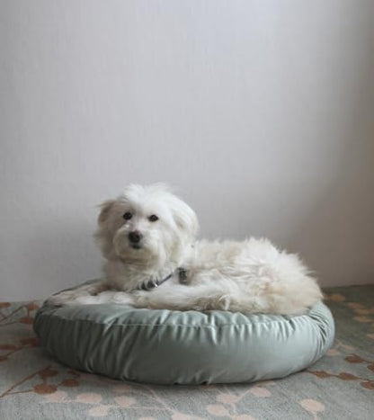 Round Dog Bed Slipcover Removable Washable 27 Inch Sage Green