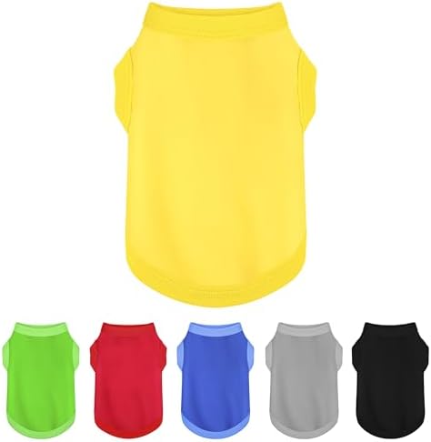 Elevate Your Dog's Fashion Quotient Dog Clothes with Colorful and Breathable Sleeveless Cotton Shirts! Perfect Pet Apparel for Small to Medium Dogs Yellow L