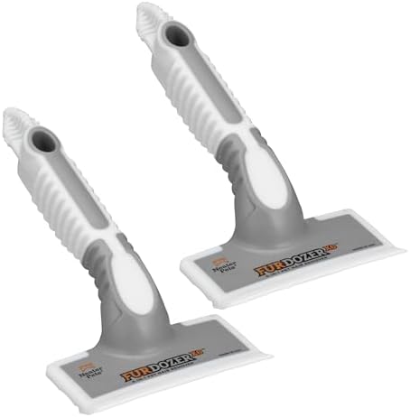 FurDozer Pet Hair Remover & Auto Detailing Tools - Cat & Dog Hair Remover for Carpets, Car Interiors, Couches, Bedding, & Pet Furniture (Gray, (2 Pack) - X6)