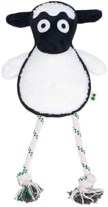 Green Sheep White Sheep Rope Toy for Dogs, Durable Plush Dog Chew Toy with Squeaker, Interactive Pet Toy for Small to Large Dogs, Tough & Safe Dog Toys to Keep Them Busy