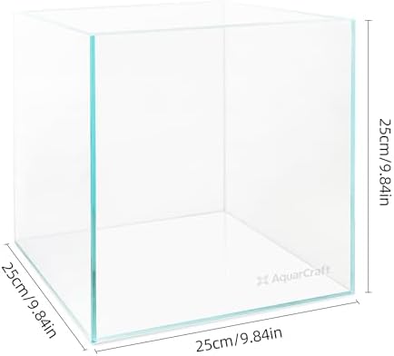 4.1 Gallon Rimless Aquarium, Ultra Clear Low Iron Cube Tank