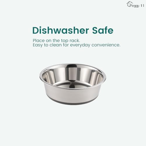 PEGGY11 Nonslip Stainless Steel Dog Bowls, 3.8 US Cup Each, 2 Pack