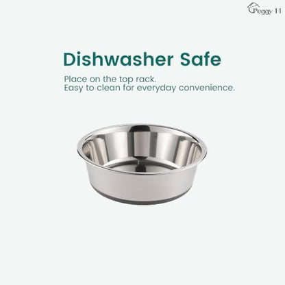 PEGGY11 Nonslip Stainless Steel Dog Bowls, 3.8 US Cup Each, 2 Pack
