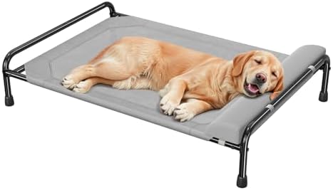 Simple Trending Elevated Dog Bed for Large Dogs, 44.5" x 31", Grey
