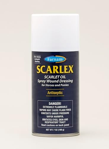 Farnam Scarlex Scarlet Oil Spray Wound Dressing for Horses and Ponies, 7 oz