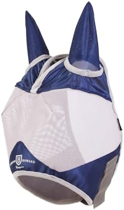 Harrison Howard Half Face Horse Fly Mask UV Protection and Breathable for Equine Use Comfortable Navy L